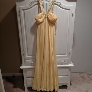 BCBG Yellow Chiffon Evening Gown/ Prom Dress